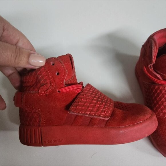 ADIDAS | Tubular Invader suede sneakers red sz 6 - Picture 4 of 4